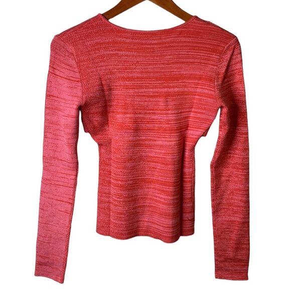 Le Superbe Twisted Sister Long Sleeve Knit Top in Red She Said Soft Viscose - Picture 7 of 16